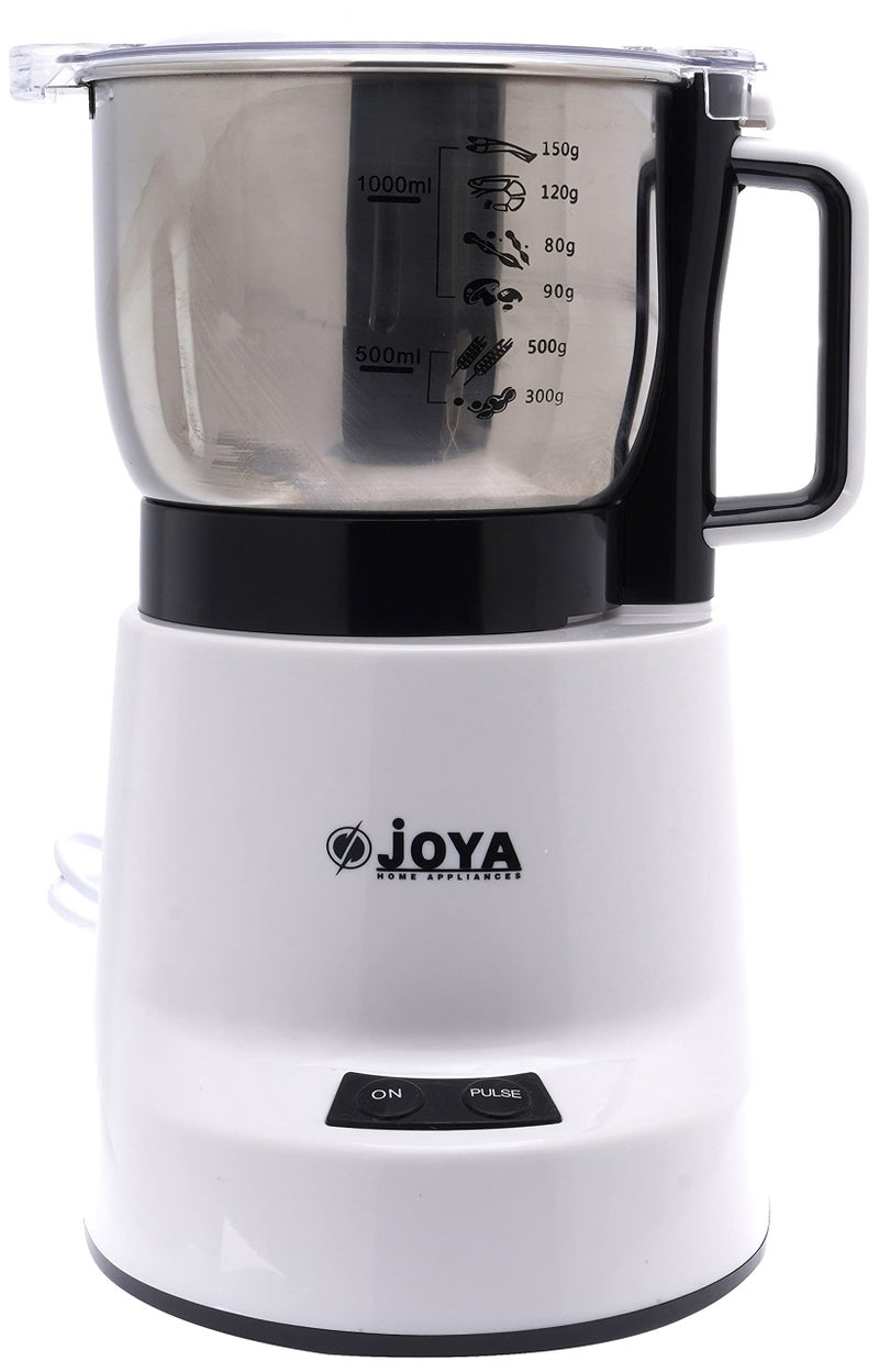 Joya 16-004 Electric Coffee Grinder Stainless Steel Seasoning Crusher, SILVER & WHITE - Image 1
